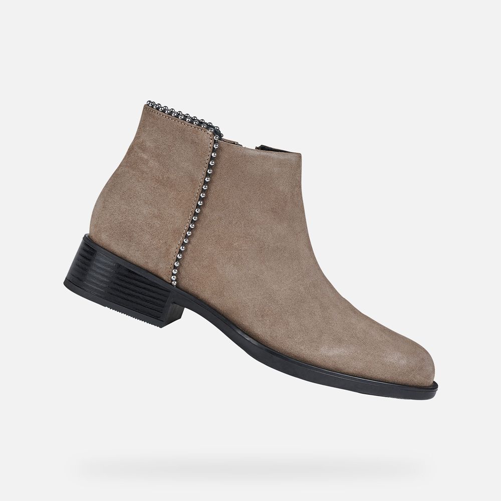 Botins Geox Senhora Bege Escuro - Resia - AXIJQ0875